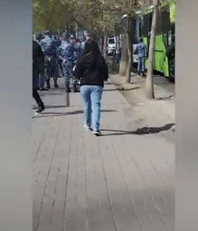 Large number of police forces deployed near Armenian parliament