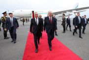 Kazakh president arrives in Armenia